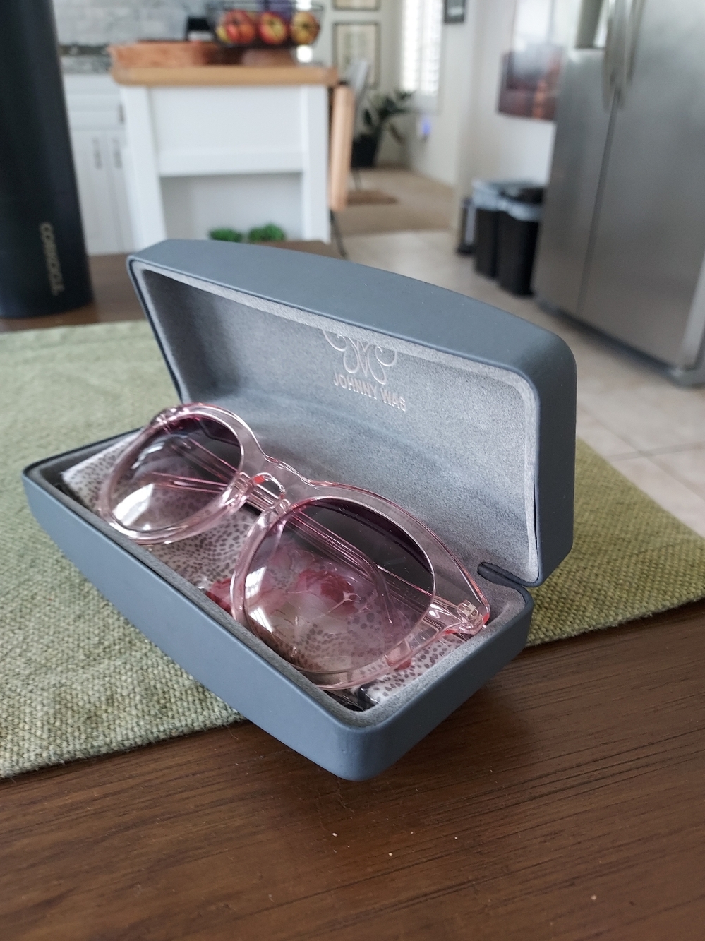 Johnny Was Translucent Pink Round Sunglasses